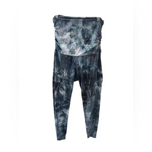 Tie-Dye High-Waist Maternity Leggings - Slate Blue
